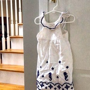 Girls Seahorse Made With High Quality Linen Dress size 4 Only Worn A Few Times